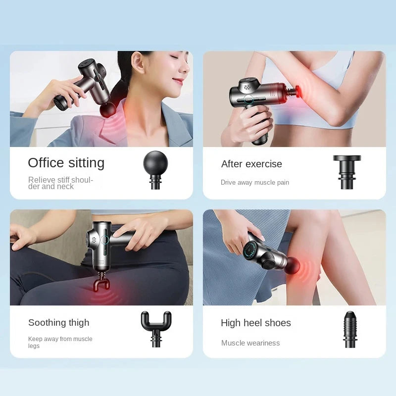 👉 Pistolet de massage musculaire – Standard & Premium (32 vitesses, tête interchangeables)