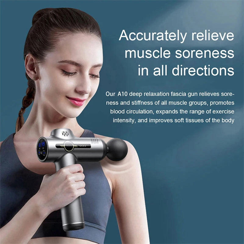 👉 Pistolet de massage musculaire – Standard & Premium (32 vitesses, tête interchangeables)